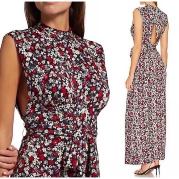 NEW Free People Vibe Check One Piece Jumpsuit Black Ditsy Shell XL Boho Floral - Picture 2 of 16